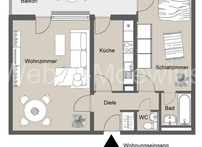 Wohnung zum Kauf 179.000 € 2 Zimmer 67 m²<br/>Wohnfläche Auerberg Bonn / Auerberg 53117