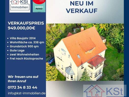Villa zum Kauf 949.000 € 12 Zimmer 338 m² 900 m² Grundstück Markkleeberg 04416