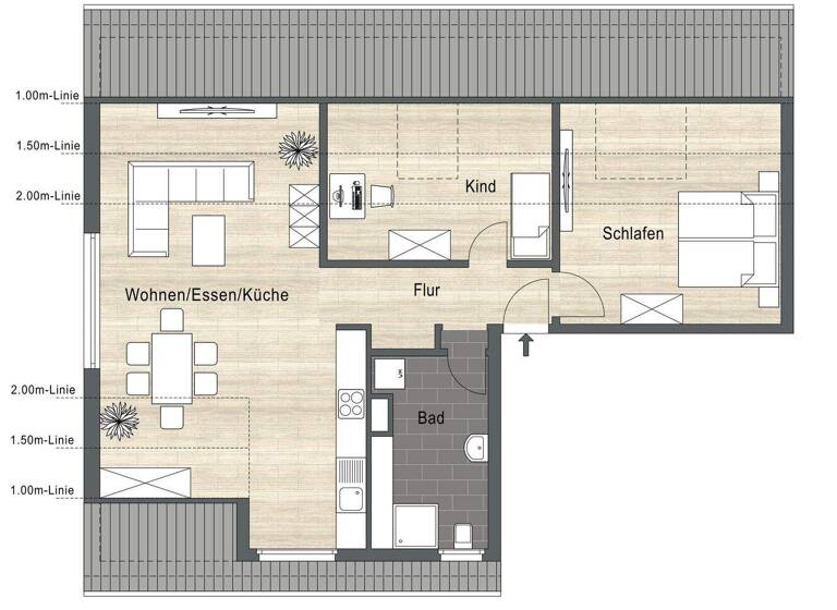 Wohnung zur Miete 650 € 2,5 Zimmer 71 m² 3. Geschoss frei ab sofort Neheim-Hüsten Arnsberg 59755