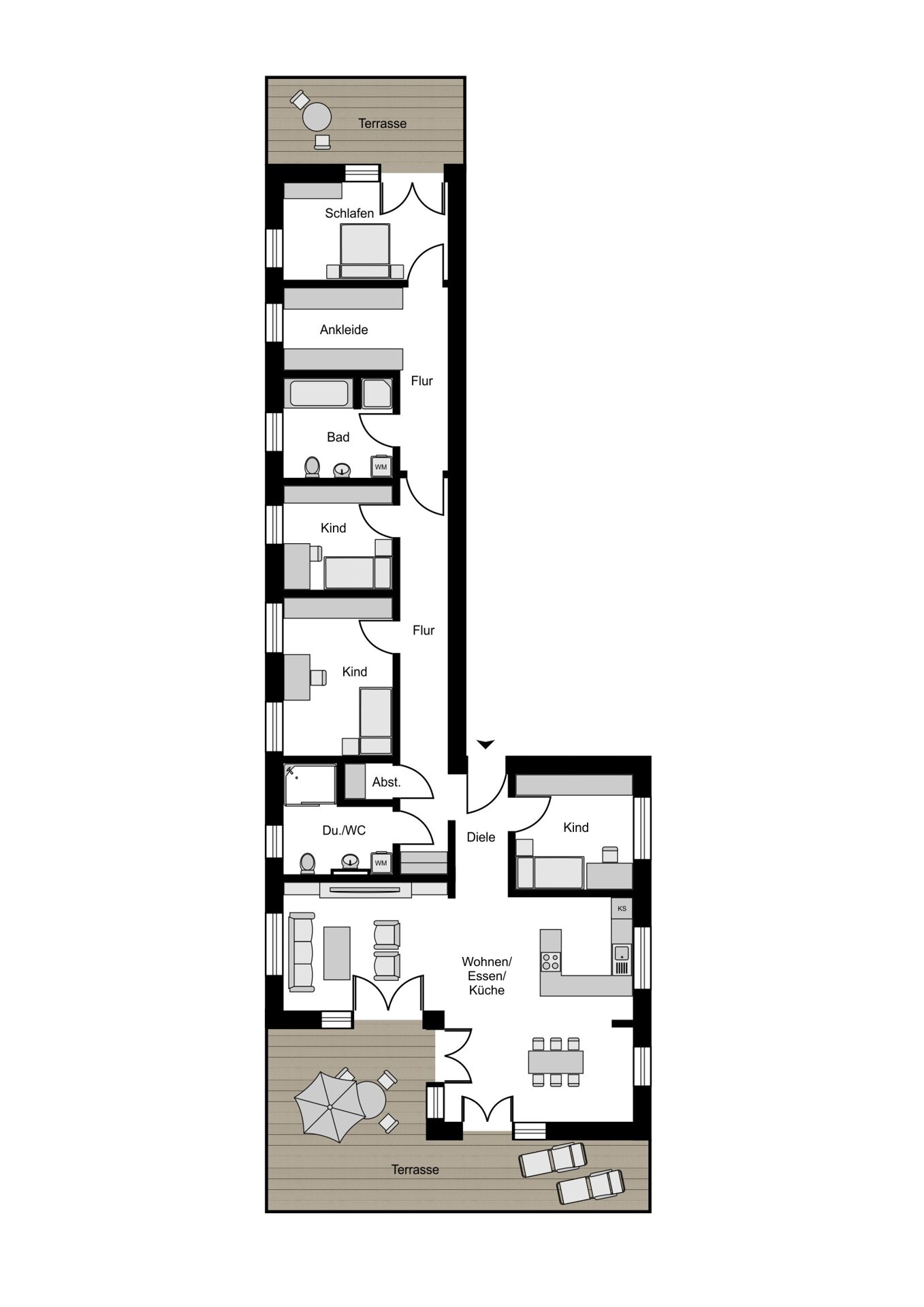 Penthouse zur Miete 2.470 € 5 Zimmer 183 m²<br/>Wohnfläche 3.<br/>Geschoss 01.02.2025<br/>Verfügbarkeit Langendreer Bochum / Langendreer 44892