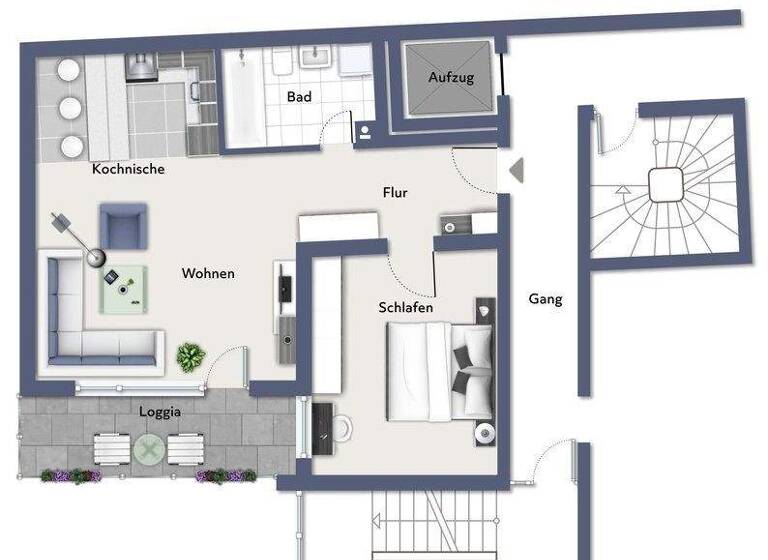 Wohnung zum Kauf als Kapitalanlage geeignet 220.000 € 2 Zimmer 59 m² Sanderau Würzburg 97072
