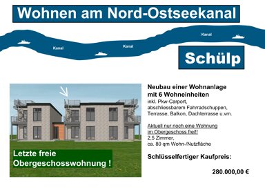 Penthouse zum Kauf 280.000 € 2,5 Zimmer 80 m² 1. Geschoss frei ab sofort Am Buchweizenberg 32 Schülp Schülp bei Rendsburg 24813