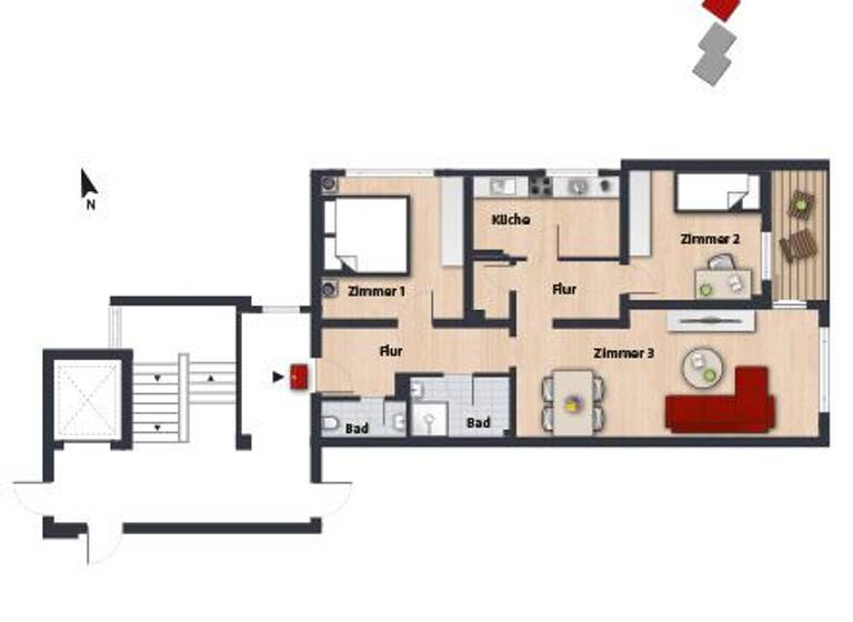 Wohnung zur Miete nur mit Wohnberechtigungsschein 495 € 3 Zimmer 76,3 m² 3. Geschoss frei ab sofort Breslauer Str. 266 Laagberg Wolfsburg 38440