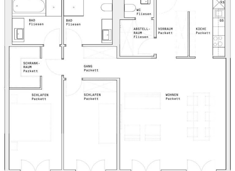 Wohnung zur Miete - Erstbezug 1.835 € 3 Zimmer 92 m² 11. Geschoss Wien 1220