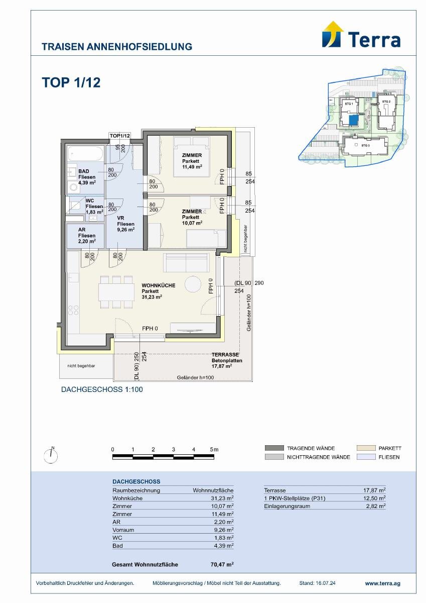 Wohnung zur Miete 780 € 3 Zimmer 70,5 m²<br/>Wohnfläche 01.09.2026<br/>Verfügbarkeit Traisen 3160