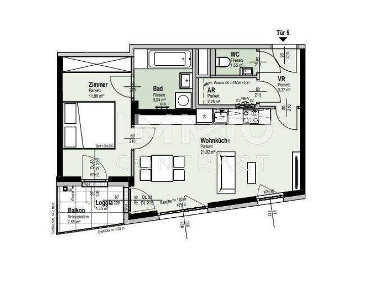 Wohnung zum Kauf - Erstbezug 271.000 € 2 Zimmer 47,6 m² 1. Geschoss Wien 1210