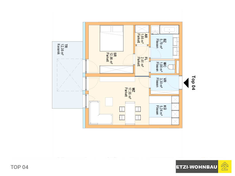 Wohnung zum Kauf provisionsfrei 259.500 € 2 Zimmer 51 m²<br/>Wohnfläche Mautern an der Donau 3512