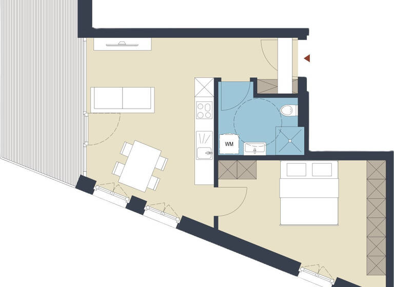 Wohnung zum Kauf - Erstbezug provisionsfrei 311.000 € 2 Zimmer 47,1 m² 1. Geschoss Reichshofstraße 4 Mäder 6841
