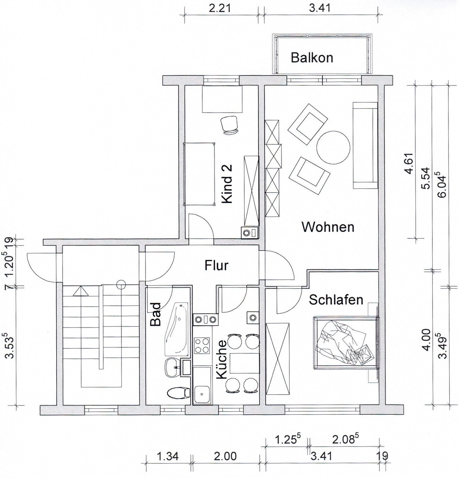 Wohnung zur Miete 349 € 2,5 Zimmer 58,1 m²<br/>Wohnfläche 3.<br/>Geschoss ab sofort<br/>Verfügbarkeit Heinrich-Heine-Straße 1 Borna Borna 04552