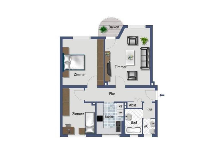 Wohnung zum Kauf provisionsfrei 159.400 € 3,5 Zimmer 68,7 m² 1. Geschoss Hanielstraße 13 Katernberg Essen 45327