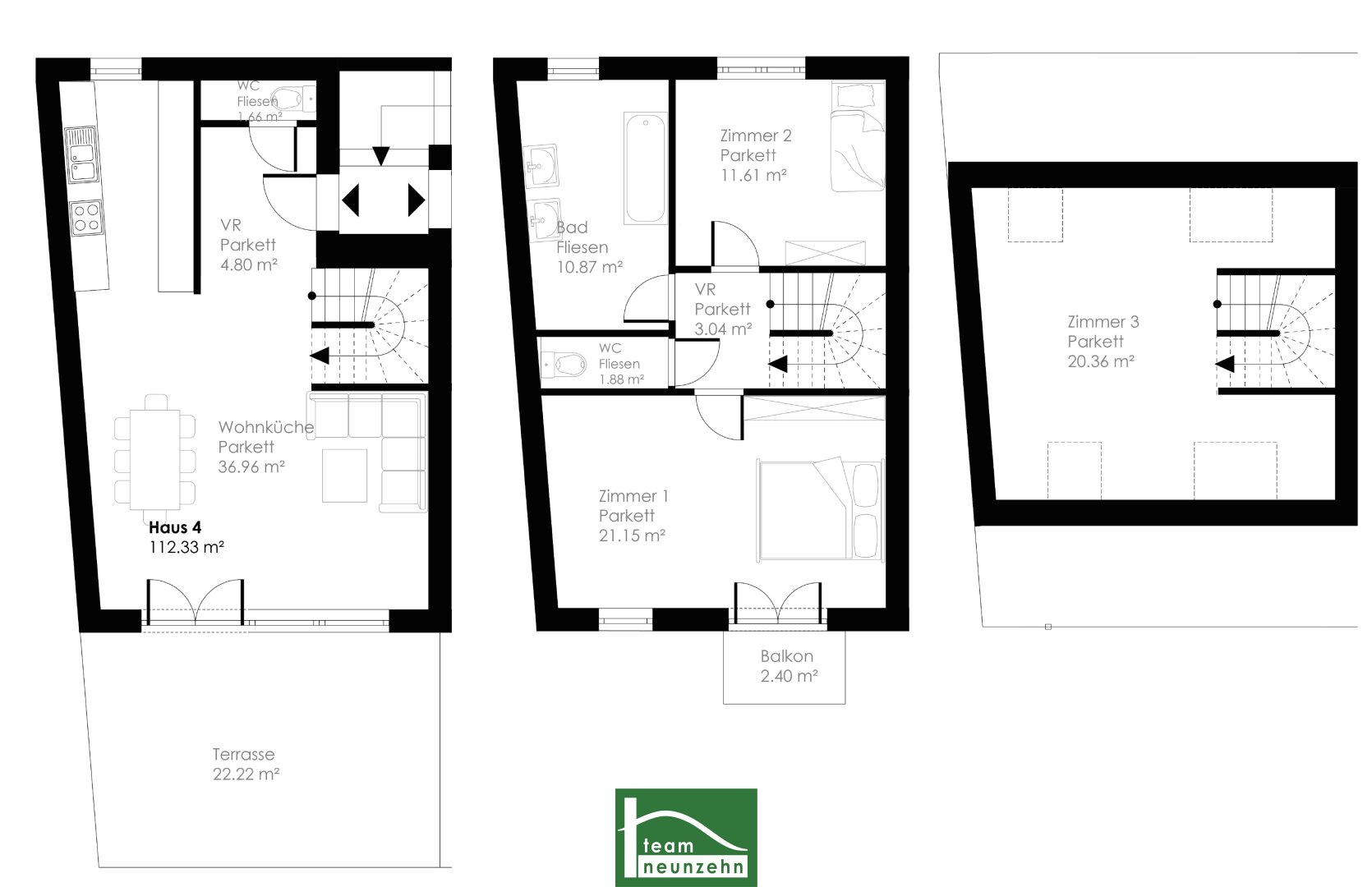 Reihenmittelhaus zum Kauf 465.004 € 4 Zimmer 112,3 m²<br/>Wohnfläche Hauptstraße 27 Achau 2481