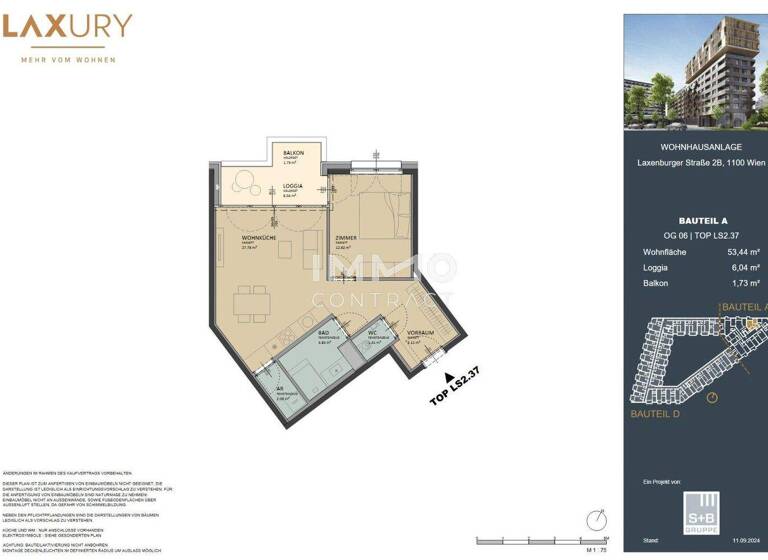 Wohnung zum Kauf - Erstbezug provisionsfrei 420.000 € 2 Zimmer 53,4 m² Wien 1100