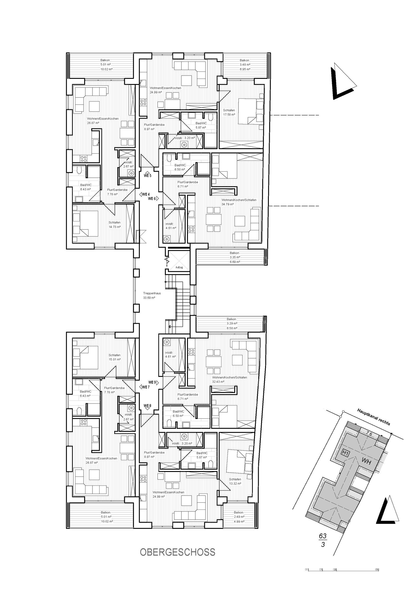 Wohnung zum Kauf 271.000 € 2 Zimmer 64,1 m²<br/>Wohnfläche 1.<br/>Geschoss ab sofort<br/>Verfügbarkeit Papenburg - Untenende Papenburg 26871