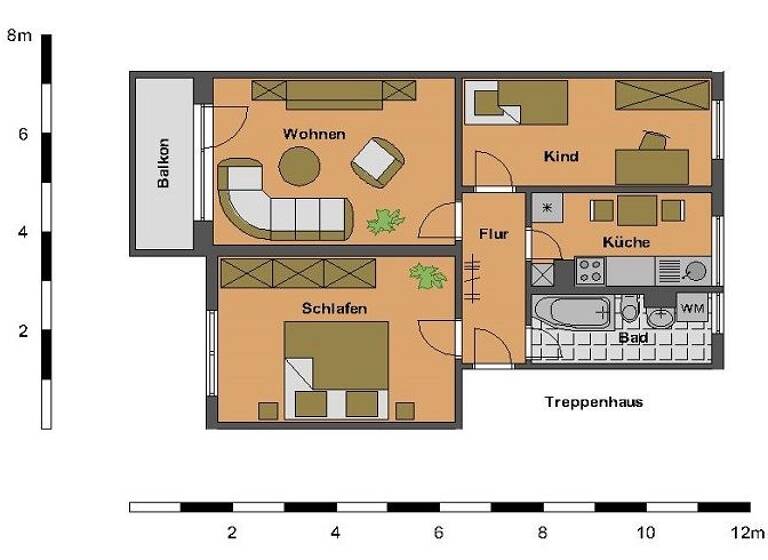 Wohnung zur Miete 306 € 3 Zimmer 59,9 m² 3. Geschoss Humboldtstraße 12 Oschersleben 39387