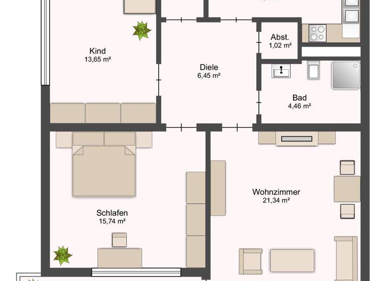 Wohnung zum Kauf 209.000 € 3 Zimmer 76,3 m² 1. Geschoss Alt-Langenhagen Langenhagen 30851