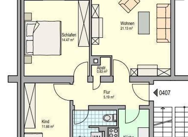 Wohnung zur Miete 628 € 3 Zimmer 68,9 m² 3. Geschoss frei ab sofort Kornbergstraße 4 Salach 73084