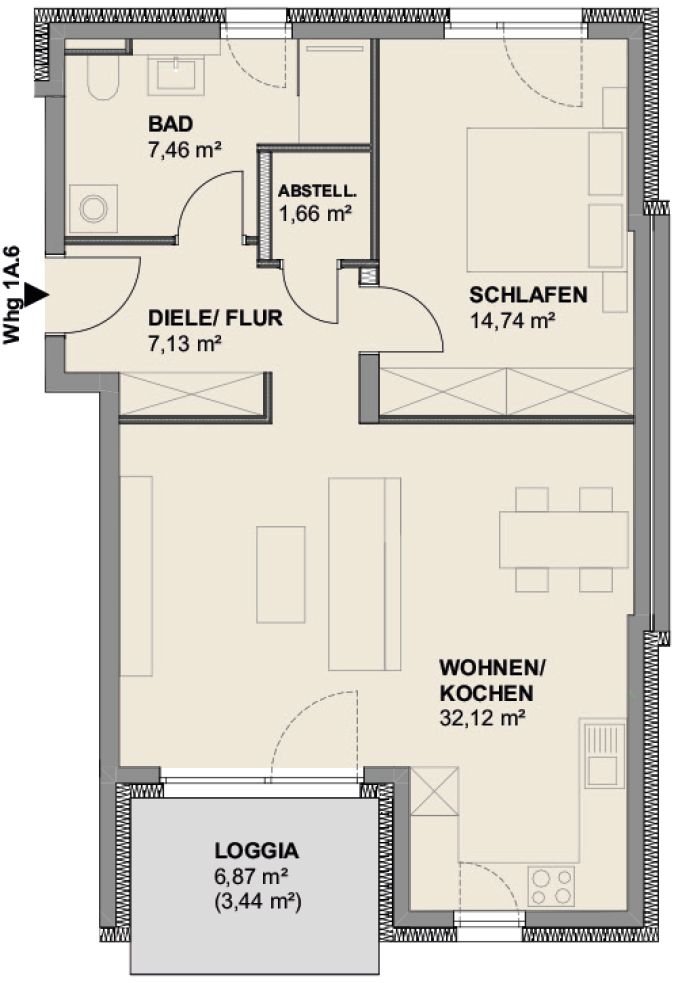 Wohnung zum Kauf 319.000 € 2 Zimmer 66,6 m²<br/>Wohnfläche Angergasse 2 Hainstadt Hainburg 63512