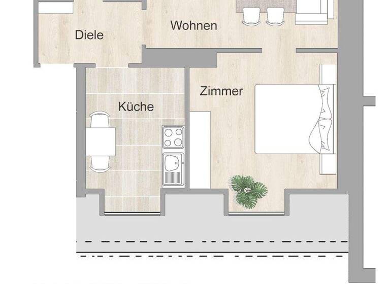 Wohnung zur Miete 405 € 2 Zimmer 40,8 m² 2. Geschoss frei ab 01.06.2026 Flurstr. 11 Borbeck-Mitte Essen 45355
