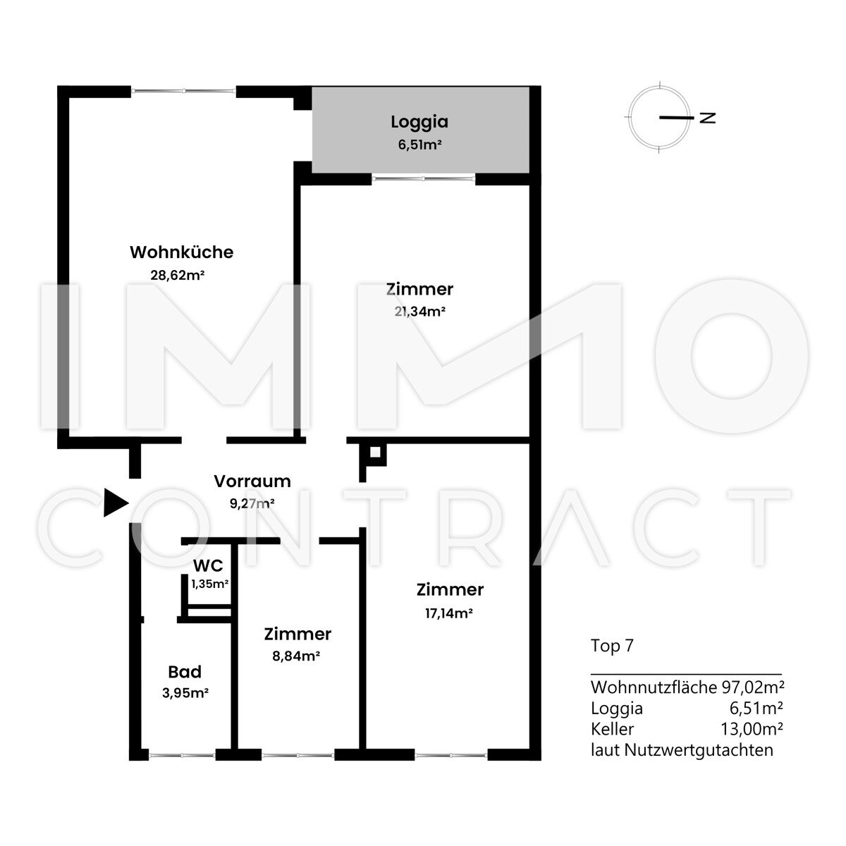 Wohnung zum Kauf provisionsfrei 415.000 € 4 Zimmer 90,5 m²<br/>Wohnfläche 3.<br/>Geschoss Maria Enzersdorf 2344