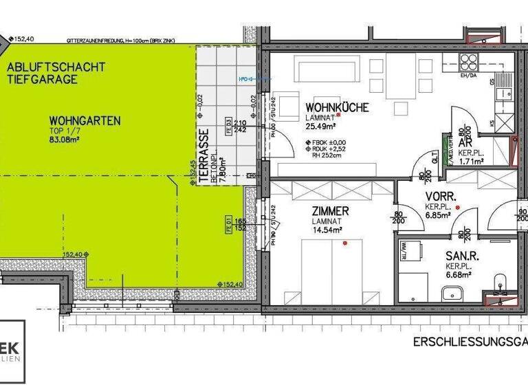 Wohnung zur Miete - Erstbezug 656 € 2 Zimmer 55,3 m² EG frei ab sofort Am Bahndamm Eisenstadt 7000