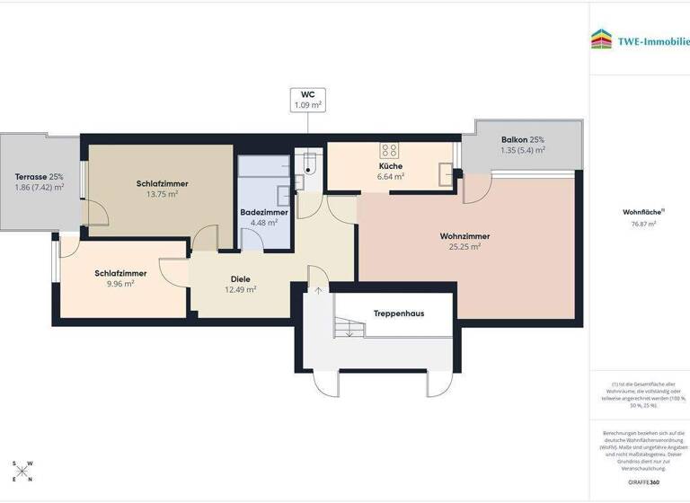 Wohnung zum Kauf als Kapitalanlage geeignet 249.000 € 3 Zimmer 75 m² Südoststadt Pforzheim 75175
