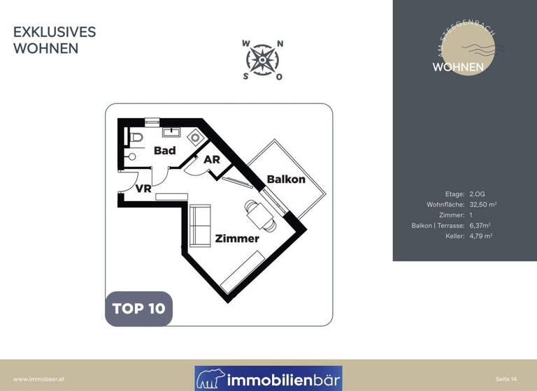 Studio zur Miete - Erstbezug 420 € 1 Zimmer 32,6 m² 2. Geschoss frei ab 01.06.2026 Binderweg 9 Steegen 4722