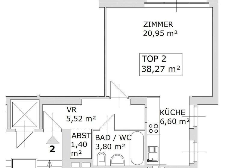 Wohnung zur Miete 595 € 1,5 Zimmer 38,3 m² EG Wien 1190