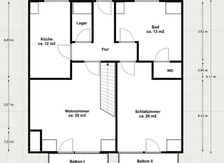 Maisonette zur Miete 377 € 3 Zimmer 107,7 m² 2. Geschoss frei ab sofort Rochlitz 09306