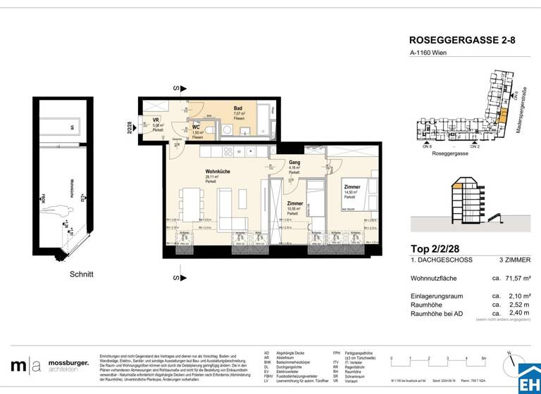 Wohnung zum Kauf - Erstbezug 521.400 € 3 Zimmer 71,6 m² Roseggergasse Wien 1160