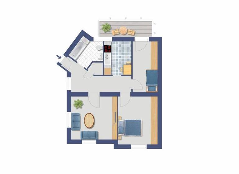 Wohnung zum Kauf provisionsfrei 101.700 € 2 Zimmer 56,7 m² 2. Geschoss Hasendong 3 Hüttenheim Duisburg 47259