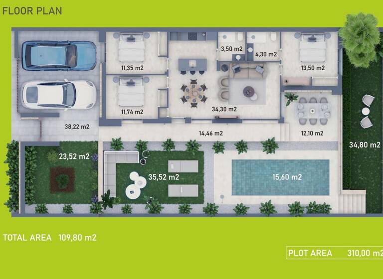 Einfamilienhaus zum Kauf provisionsfrei 479.000 € 4 Zimmer 100 m² 310 m² Grundstück Calle Riu de la Tapiada Finestrat 03509