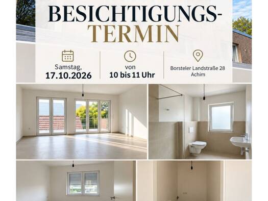 Wohnung zur Miete - Erstbezug 1.140 € 2 Zimmer 70 m² frei ab sofort Borsteler Landstraße 28 Achim Achim 28832