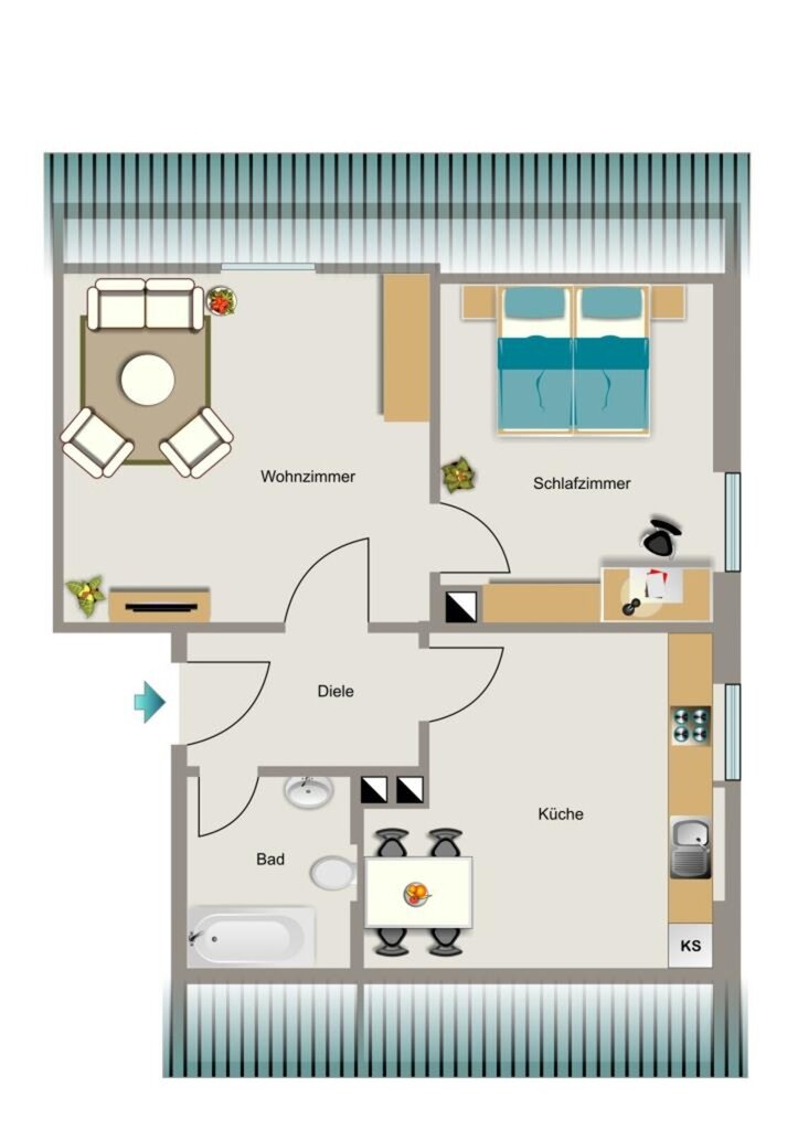 Wohnung zur Miete 264 € 2,5 Zimmer 30 m²<br/>Wohnfläche 2.<br/>Geschoss Bausemshorst 12 Altenessen-Nord Essen 45329