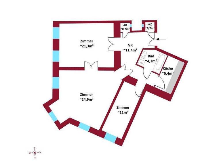 Wohnung zum Kauf 529.000 € 3 Zimmer 81,8 m² Wien 1030