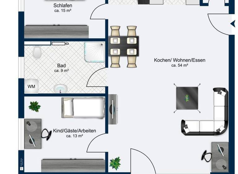Wohnung zum Kauf - Erstbezug provisionsfrei 388.170 € 3 Zimmer 102,2 m² Flachslanden 91604