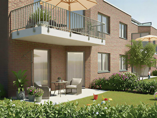 Terrassenwohnung zum Kauf - Erstbezug provisionsfrei 199.000 € 1 Zimmer 38,9 m² EG Sülzbogen Reppenstedt 21391