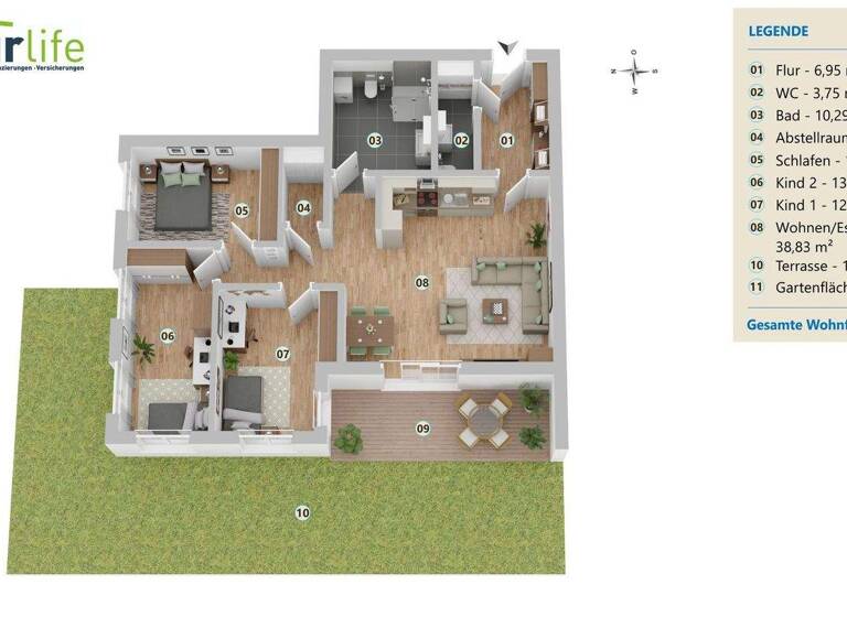 Wohnung zum Kauf provisionsfrei 499.000 € 4 Zimmer 109 m² Kaufbeuren-Neugablonz Kaufbeuren 87600