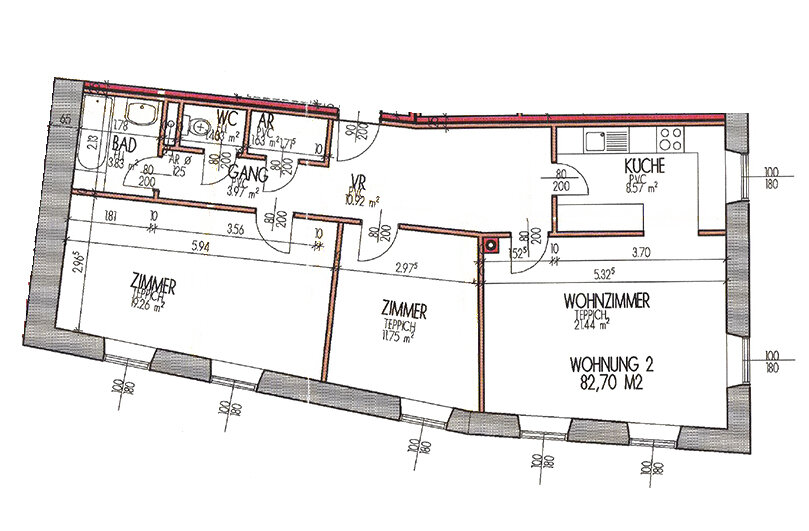 Wohnung zur Miete 836 € 82,7 m²<br/>Wohnfläche Hauptplatz 16/2 Pulkau 3741