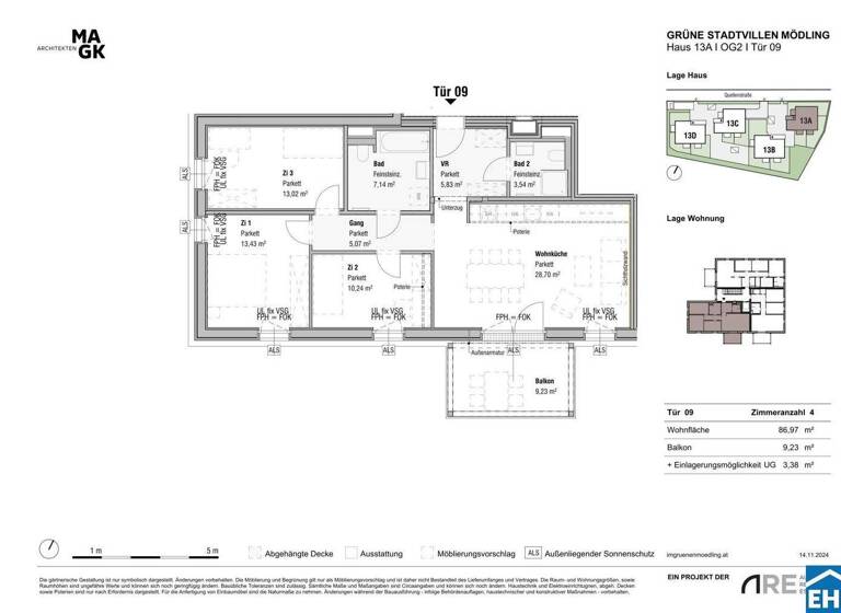 Wohnung zum Kauf - Erstbezug 569.600 € 4 Zimmer 87 m² 2. Geschoss Quellenstraße Mödling 2340