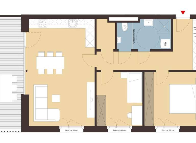 Terrassenwohnung zum Kauf - Erstbezug 566.000 € 3 Zimmer 74,5 m² 1. Geschoss Weidenweg Dornbirn 6850