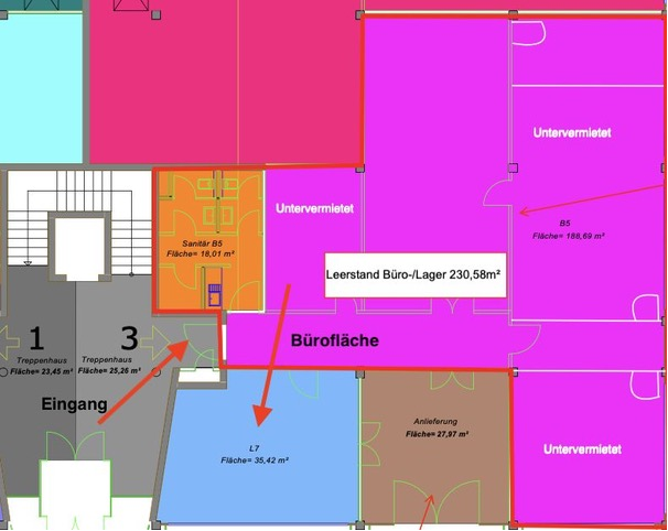 Bürofläche zur Miete provisionsfrei 595 € 1 Zimmer 35,4 m²<br/>Bürofläche Pallaswiesenviertel Darmstadt 64293