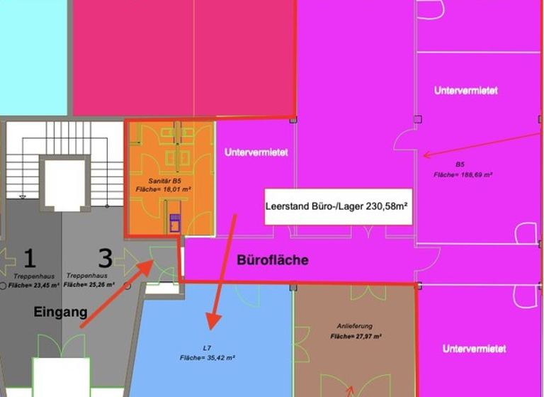Bürofläche zur Miete provisionsfrei 595 € 1 Zimmer 35,4 m²<br/>Bürofläche Darmstadt Darmstadt 64293