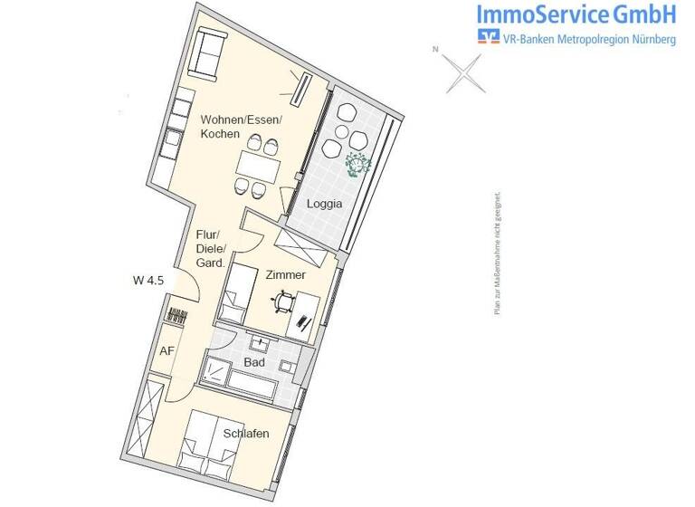 Wohnung zum Kauf provisionsfrei 482.721 € 3 Zimmer 75,1 m²<br/>Wohnfläche 4.<br/>Geschoss Merianstr. 32 + 32a Schoppershof Nürnberg 90409