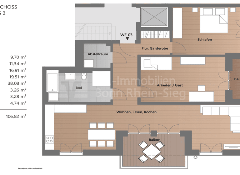 Wohnung zum Kauf 513.000 € 3 Zimmer 106,8 m²<br/>Wohnfläche 1.<br/>Geschoss Seelscheid Neunkirchen-Seelscheid 53819