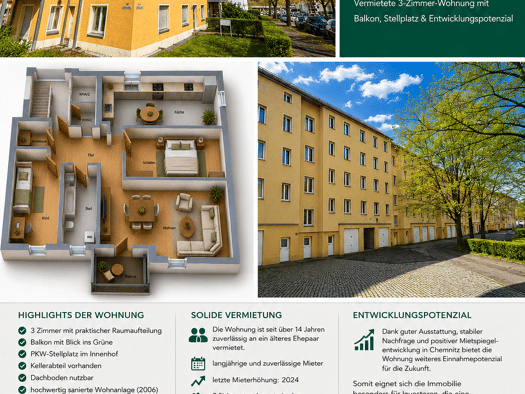 Wohnung zum Kauf 75.000 € 3 Zimmer 67,3 m² 3. Geschoss frei ab sofort Sonnenberg Sonnenberg 09130
