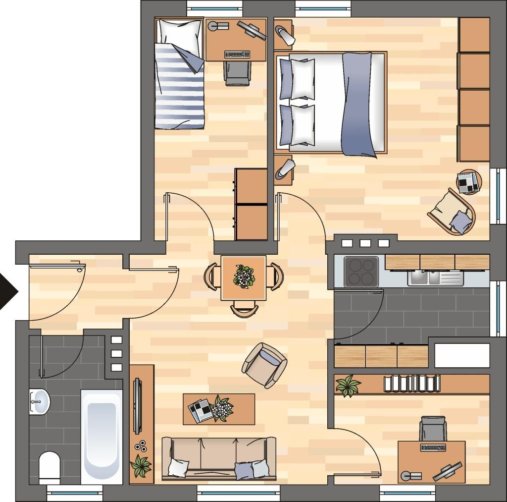 Wohnung zur Miete 519 € 3 Zimmer 57,8 m²<br/>Wohnfläche 1.<br/>Geschoss Herderstraße 1 Montabaur Montabaur 56410