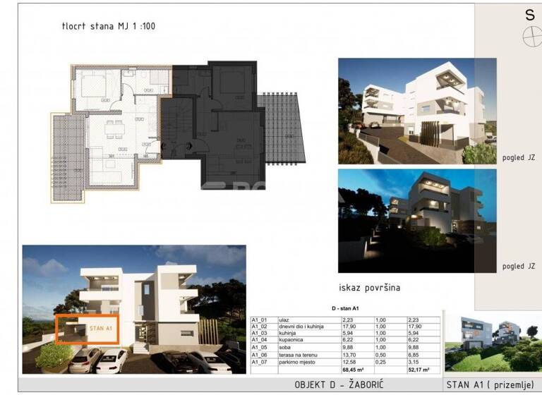 Wohnung zum Kauf 183.000 € 2 Zimmer 52 m² Zaboric, Sibenik - Okolica Sibenik