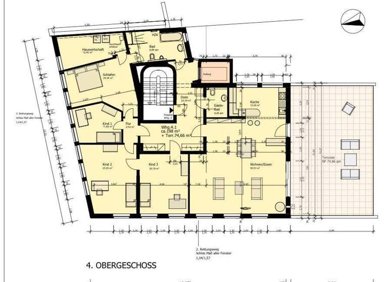 Penthouse zur Miete 1.950 € 5 Zimmer 220 m² 4. Geschoss Elberfeld Wuppertal 42103