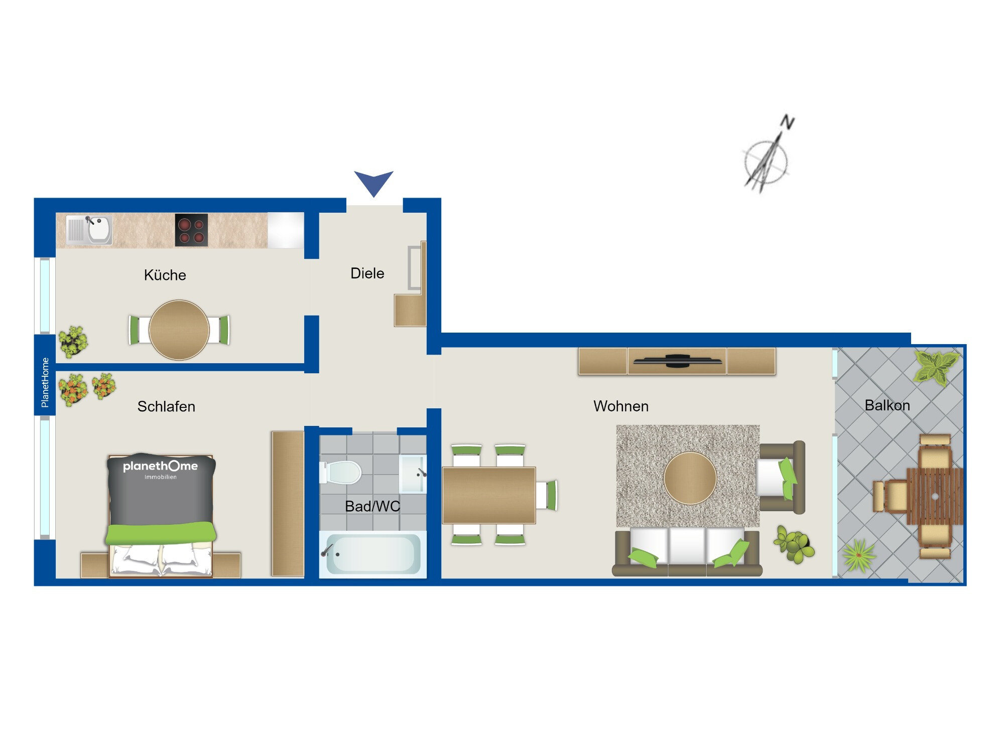 Wohnung zum Kauf 185.000 € 2 Zimmer 62 m²<br/>Wohnfläche 3.<br/>Geschoss Nußloch Nußloch 69226