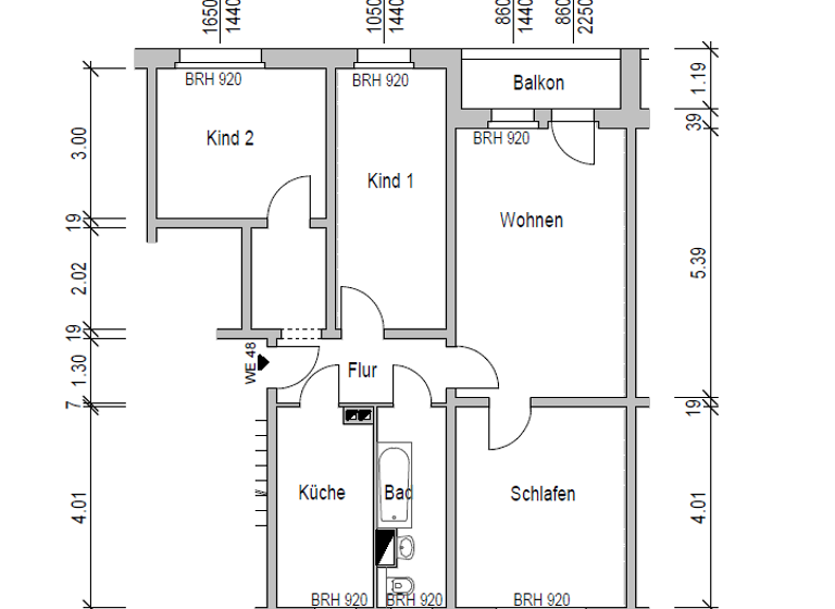 Wohnung zur Miete 455 € 4 Zimmer 75,9 m² 3. Geschoss frei ab sofort Drebach 09423
